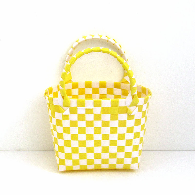 Checkered Woven Mini Square Handbag - Color_09