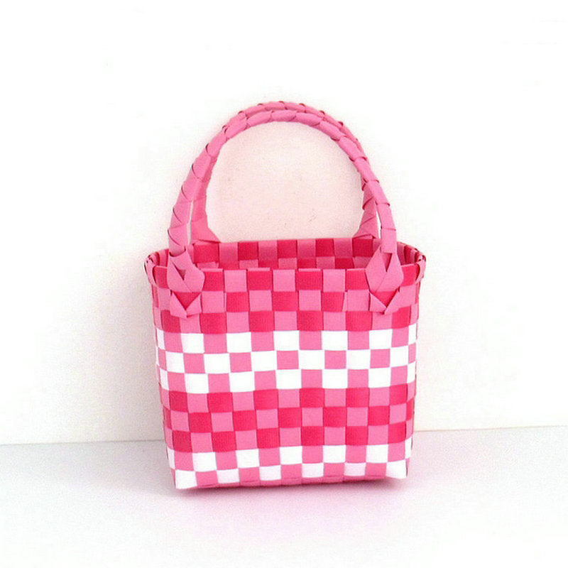 Checkered Woven Mini Square Handbag - Color_14