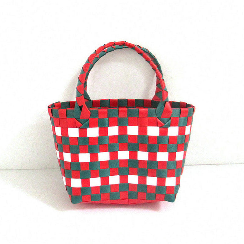 Checkered Woven Mini Square Handbag - Color_19