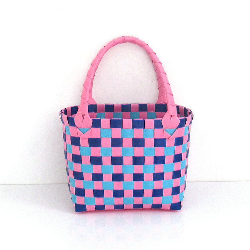 Checkered Woven Mini Square Handbag - Color_20