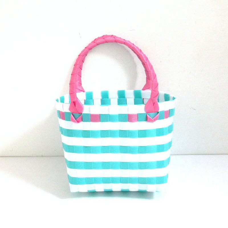 Checkered Woven Mini Square Handbag - Color_22