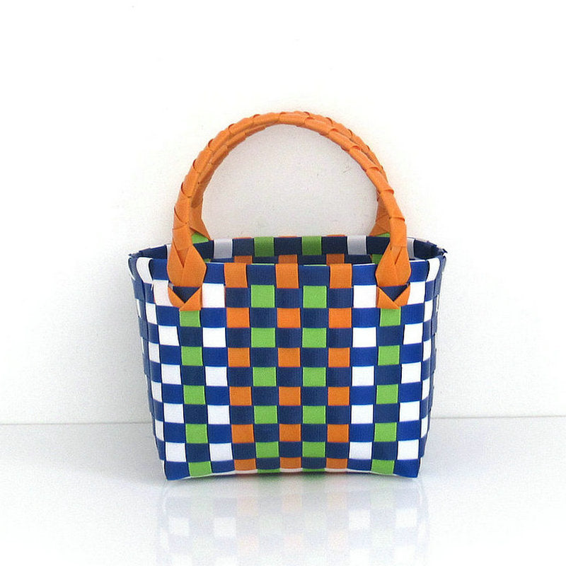 Checkered Woven Mini Square Handbag - Color_25