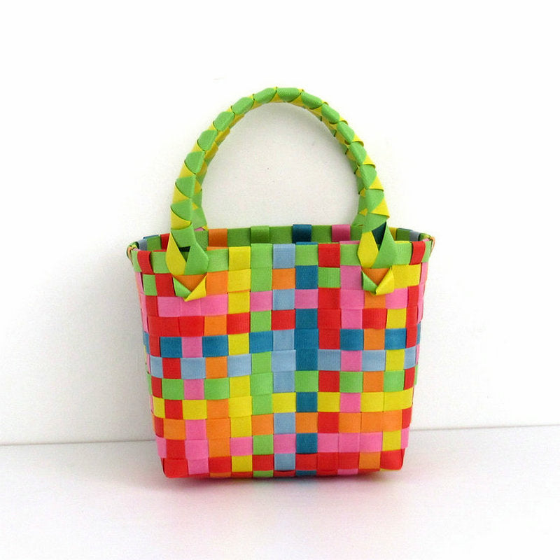 Checkered Woven Mini Square Handbag - Color_27