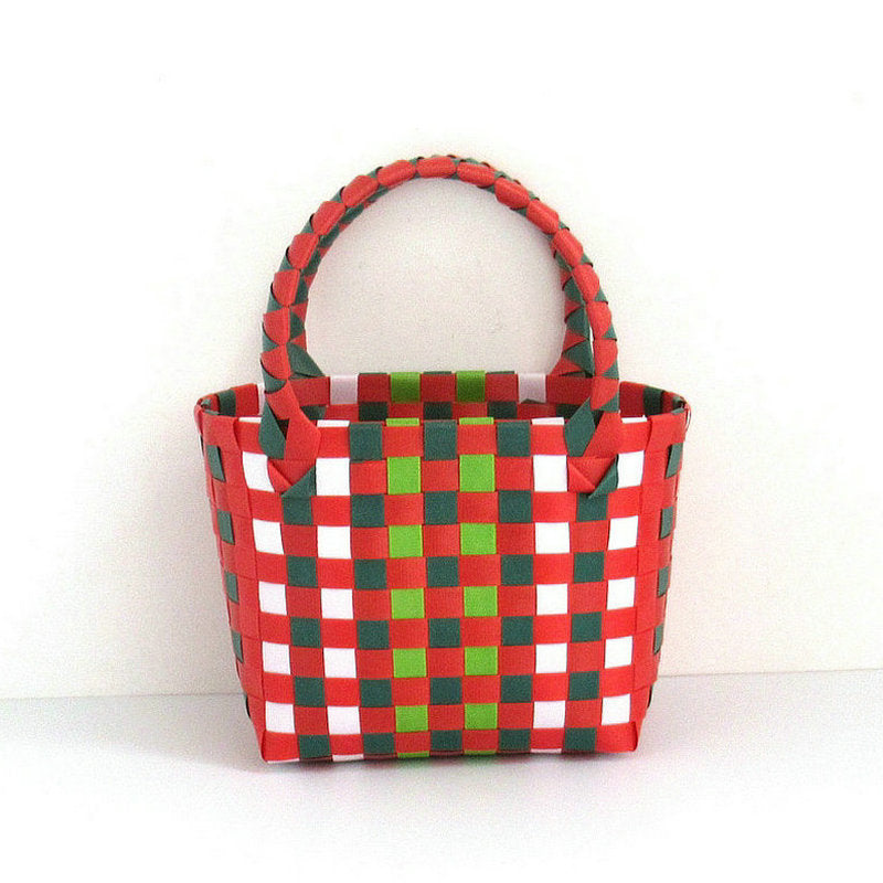 Checkered Woven Mini Square Handbag - Color_31