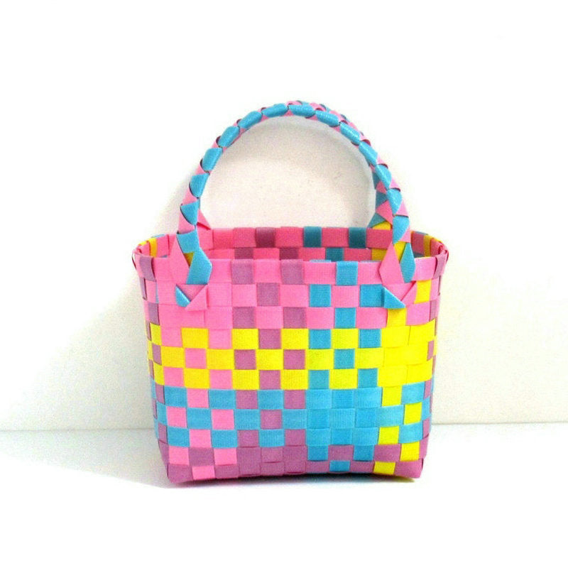 Checkered Woven Mini Square Handbag - Color_32