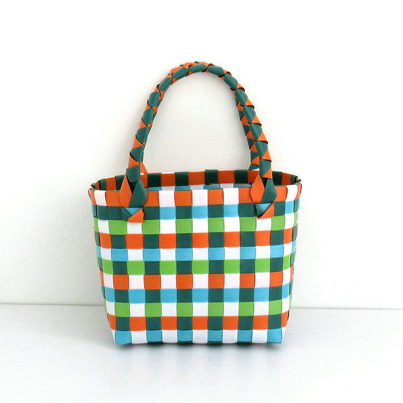 Checkered Woven Mini Square Handbag - Color_33
