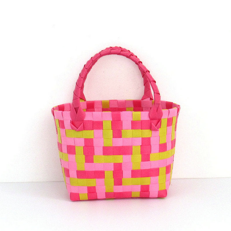 Checkered Woven Mini Square Handbag - Color_34