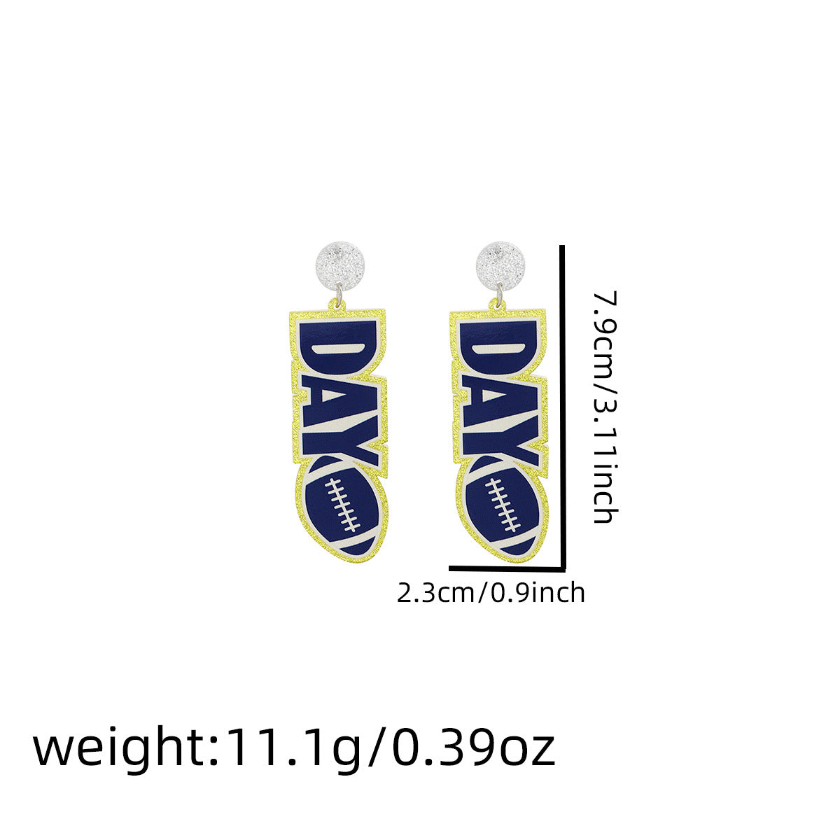 Game Day Football Acrylic Dangle Earrings - DAY