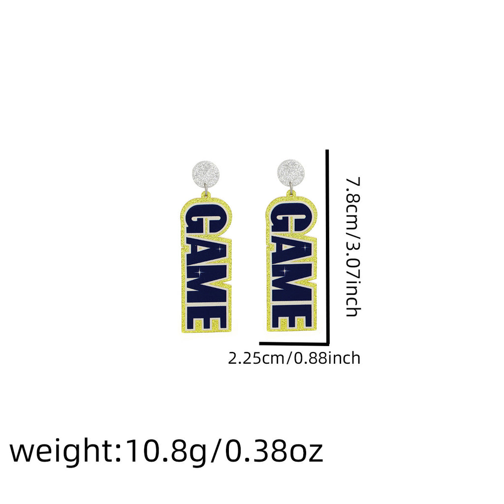 Game Day Football Acrylic Dangle Earrings - GAME