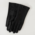 Paisley Embossed Fleece Lined Gloves - Black