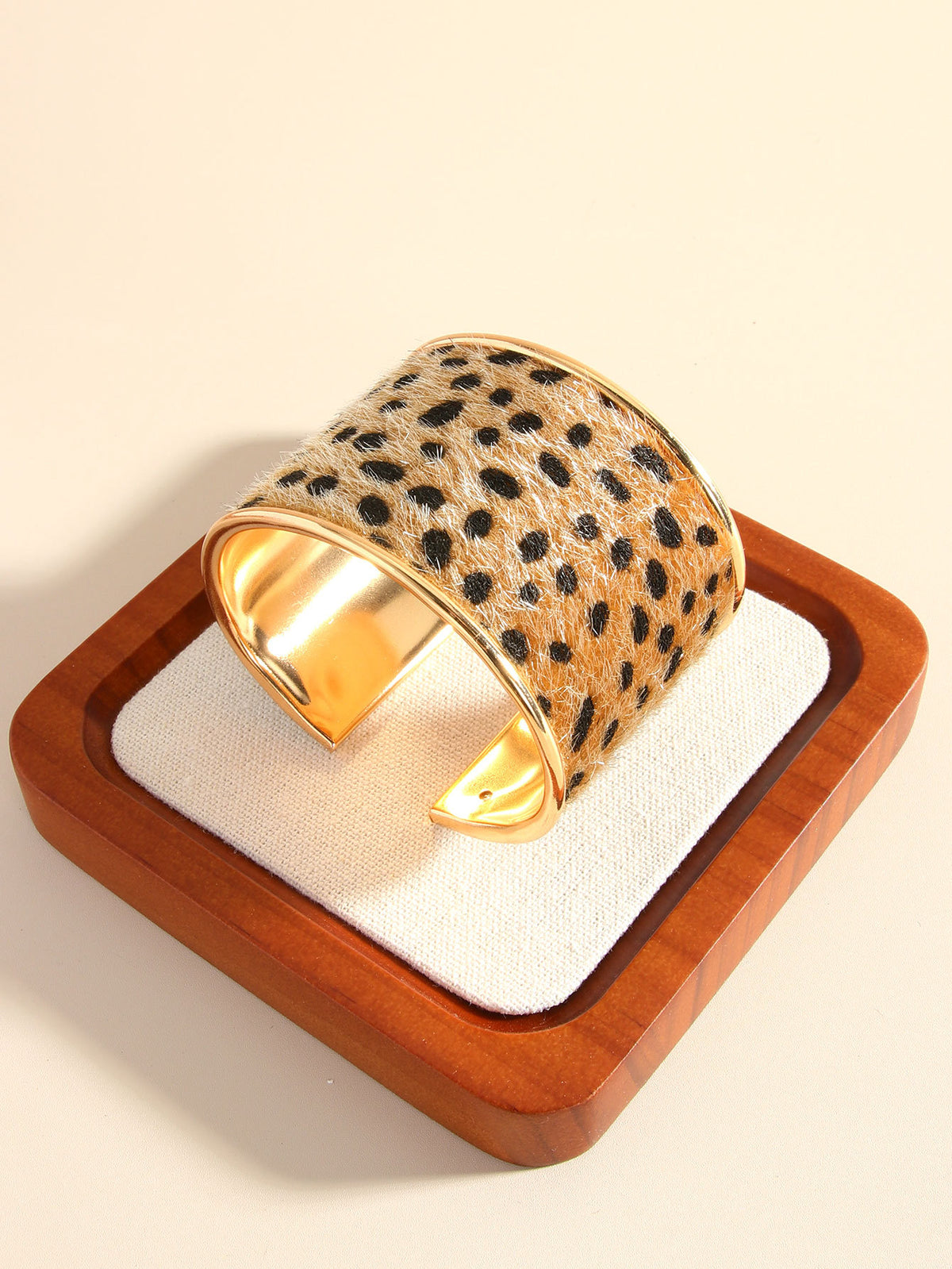 Leopard Print Wide Cuff Bangle Bracelet - Leopard01