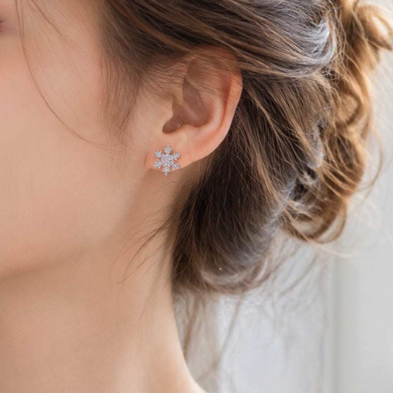 Sparkly Snowflake Dangle Earrings For Winter Holidays - NO-1 - 1