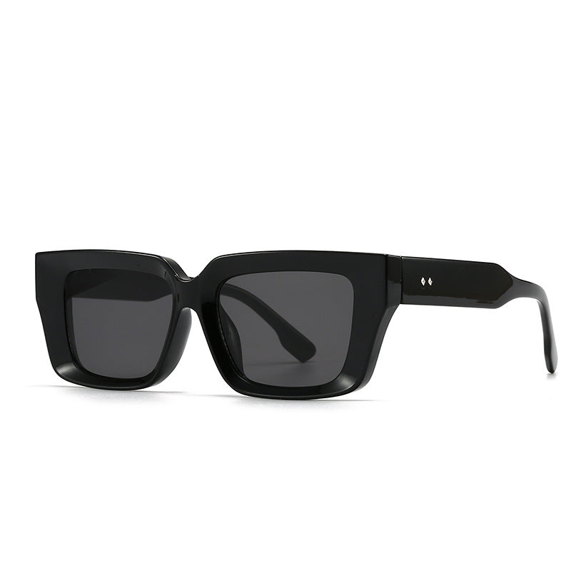 Oversized Chunky Square Clear Glasses - 01Black