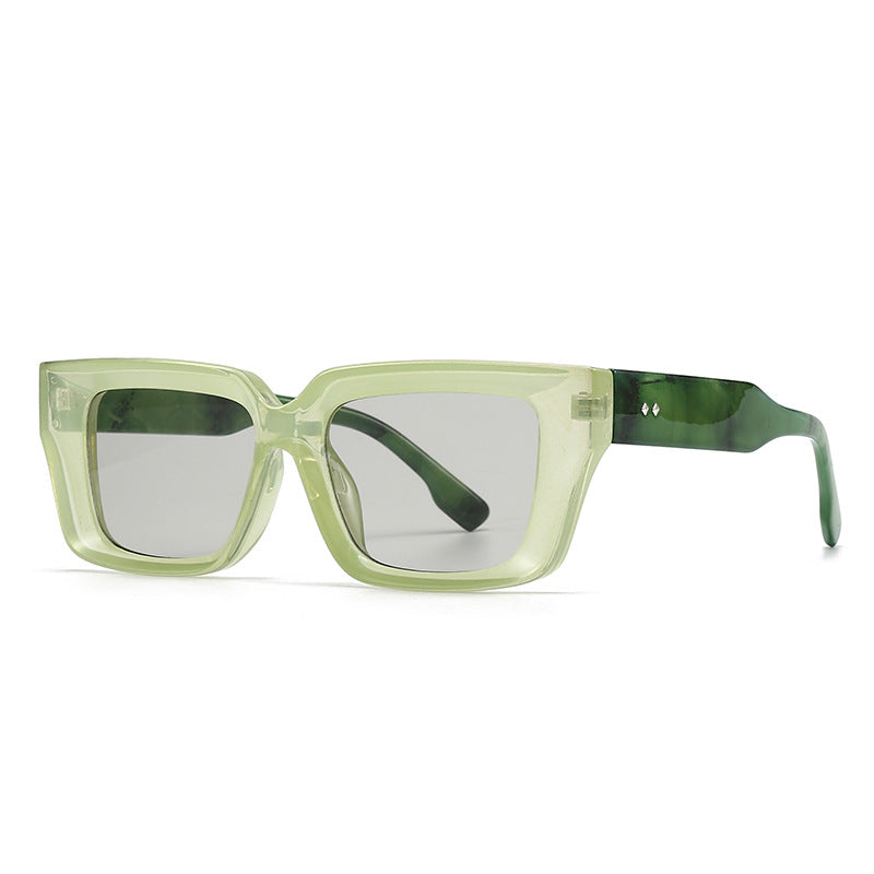 Oversized Chunky Square Clear Glasses - 04Melon