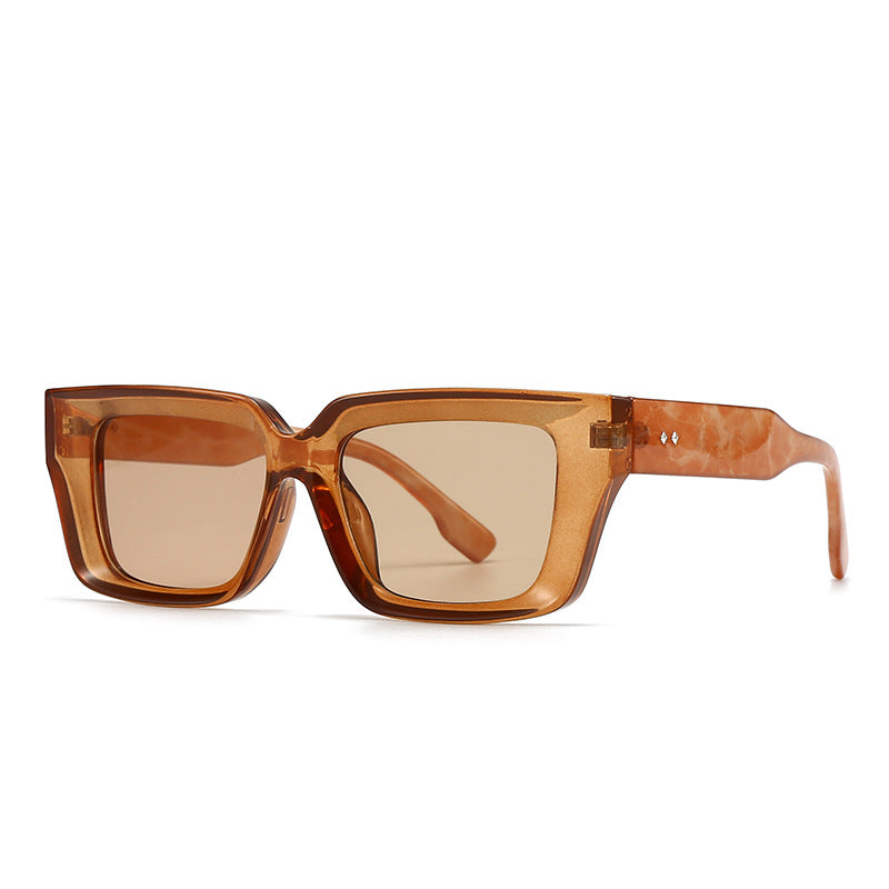 Oversized Chunky Square Clear Glasses - 06Honey