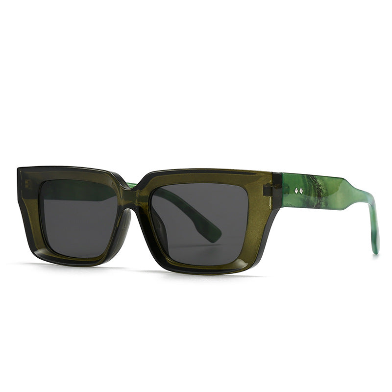 Oversized Chunky Square Clear Glasses - 07Forest