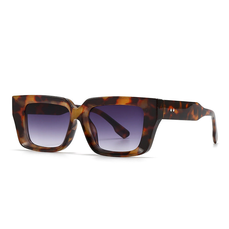 Oversized Chunky Square Clear Glasses - 08Amber