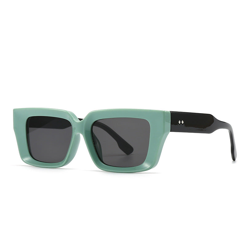 Oversized Chunky Square Clear Glasses - 13Green