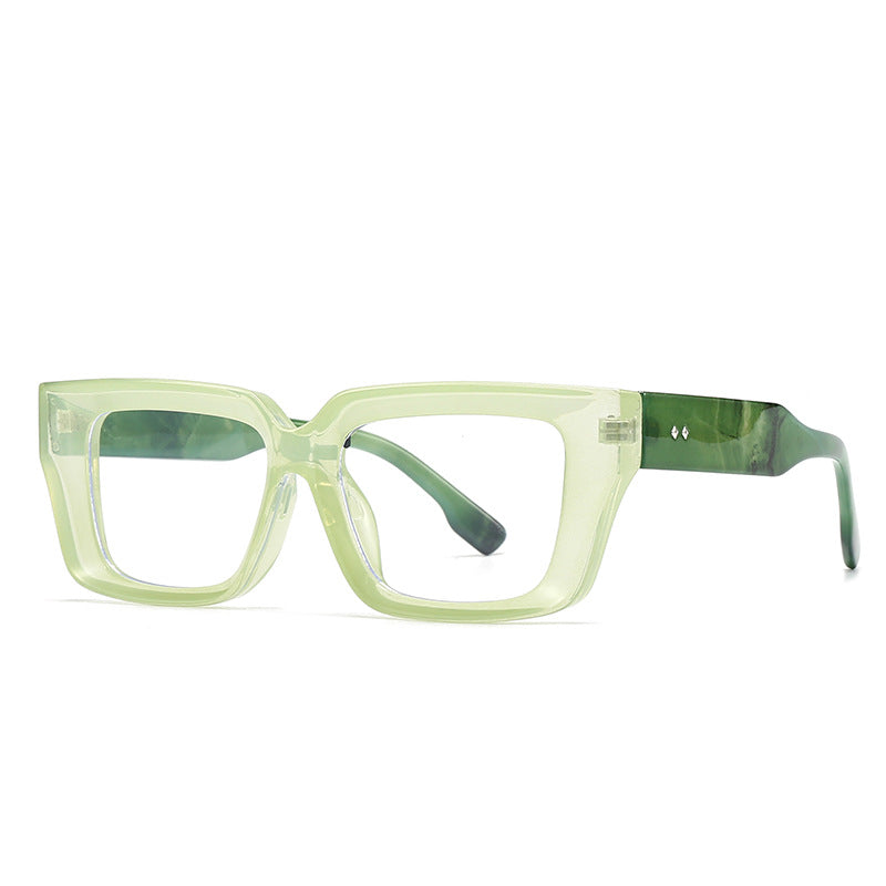 Oversized Chunky Square Clear Glasses - 17Melon