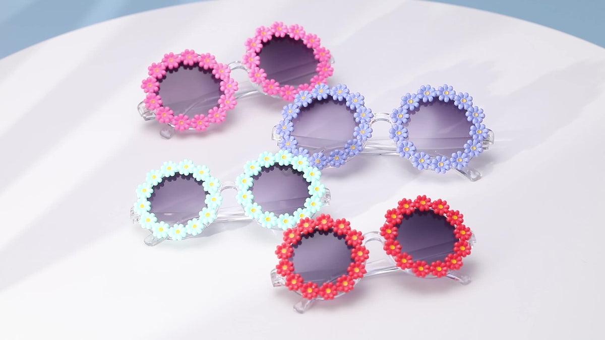 Daisy Flower Round Frame Sunglasses