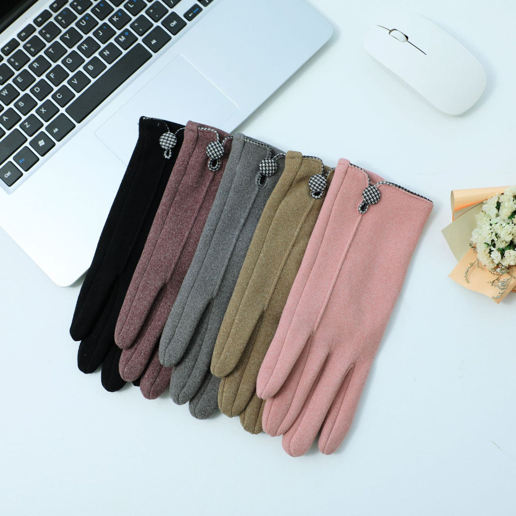 Checkerboard Tab Touchscreen Winter Gloves - Pink - 3