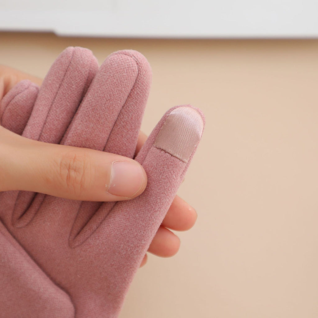 Checkerboard Tab Touchscreen Winter Gloves - Pink - 6