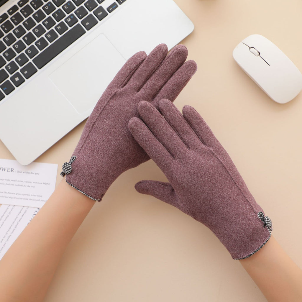 Checkerboard Tab Touchscreen Winter Gloves - Purple - 1
