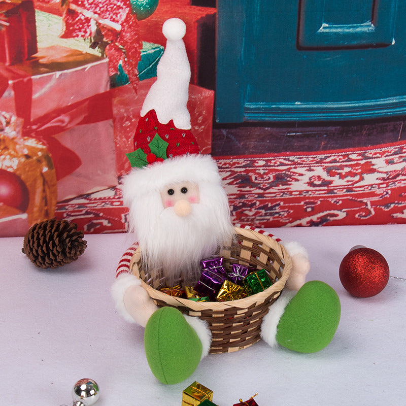 Plush Santa or Snowman Treat Basket Centerpiece