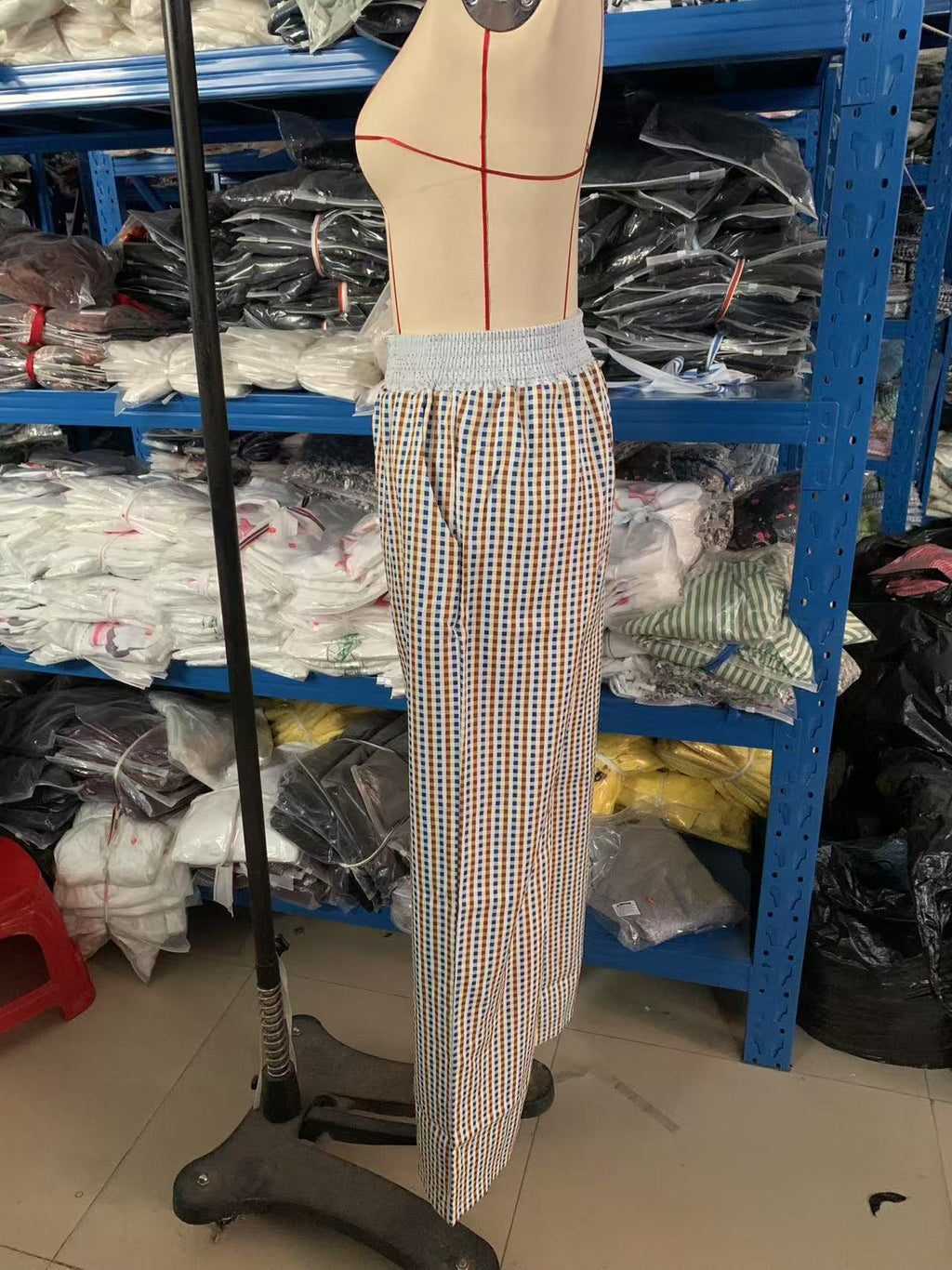 Contrast Waistband Striped Relaxed Lounge Pants - Grey - 5