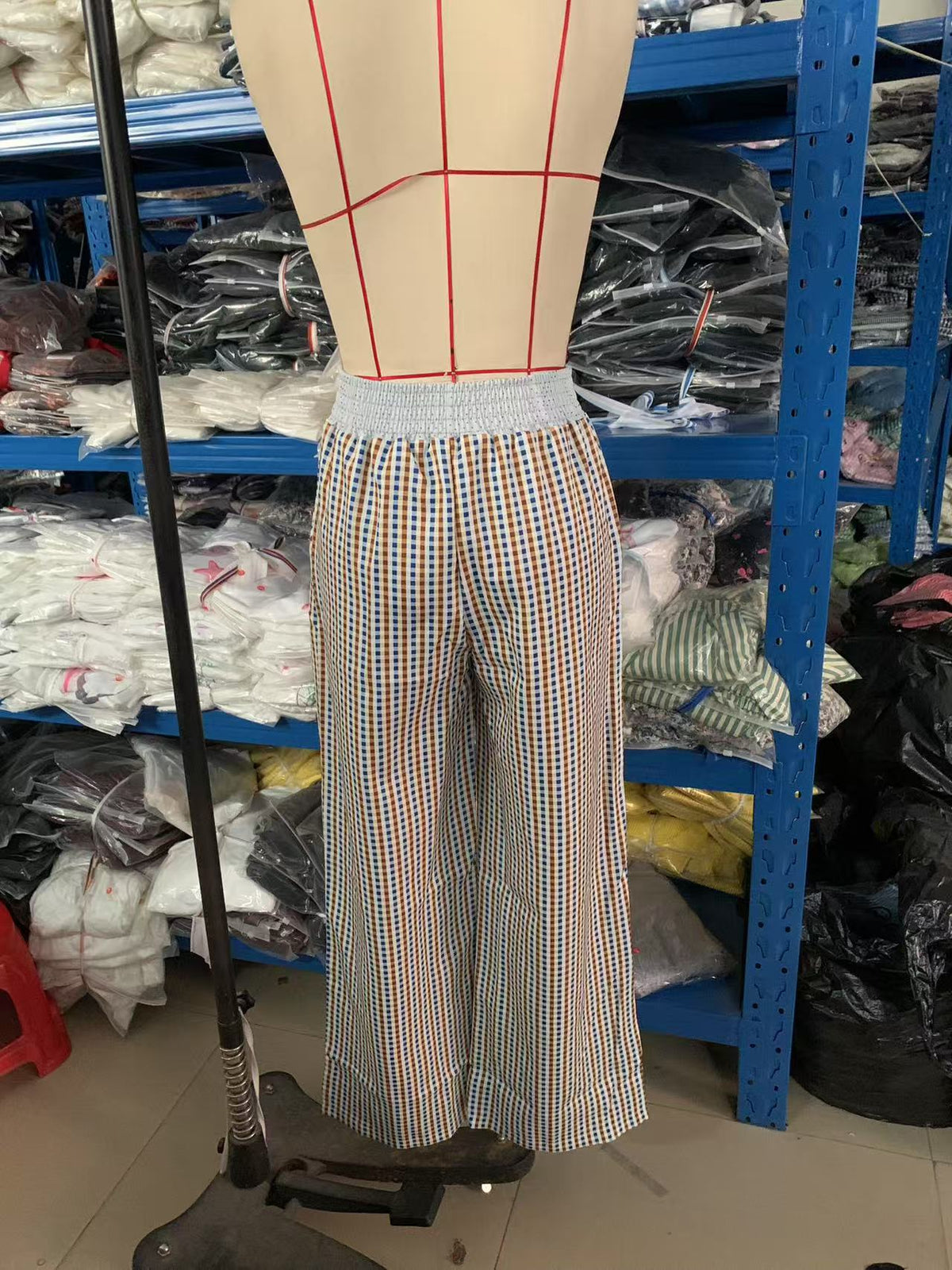 Contrast Waistband Striped Relaxed Lounge Pants - Grey - 6