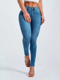 Sculpting High Waist Stretch Skinny Jeans - Blue