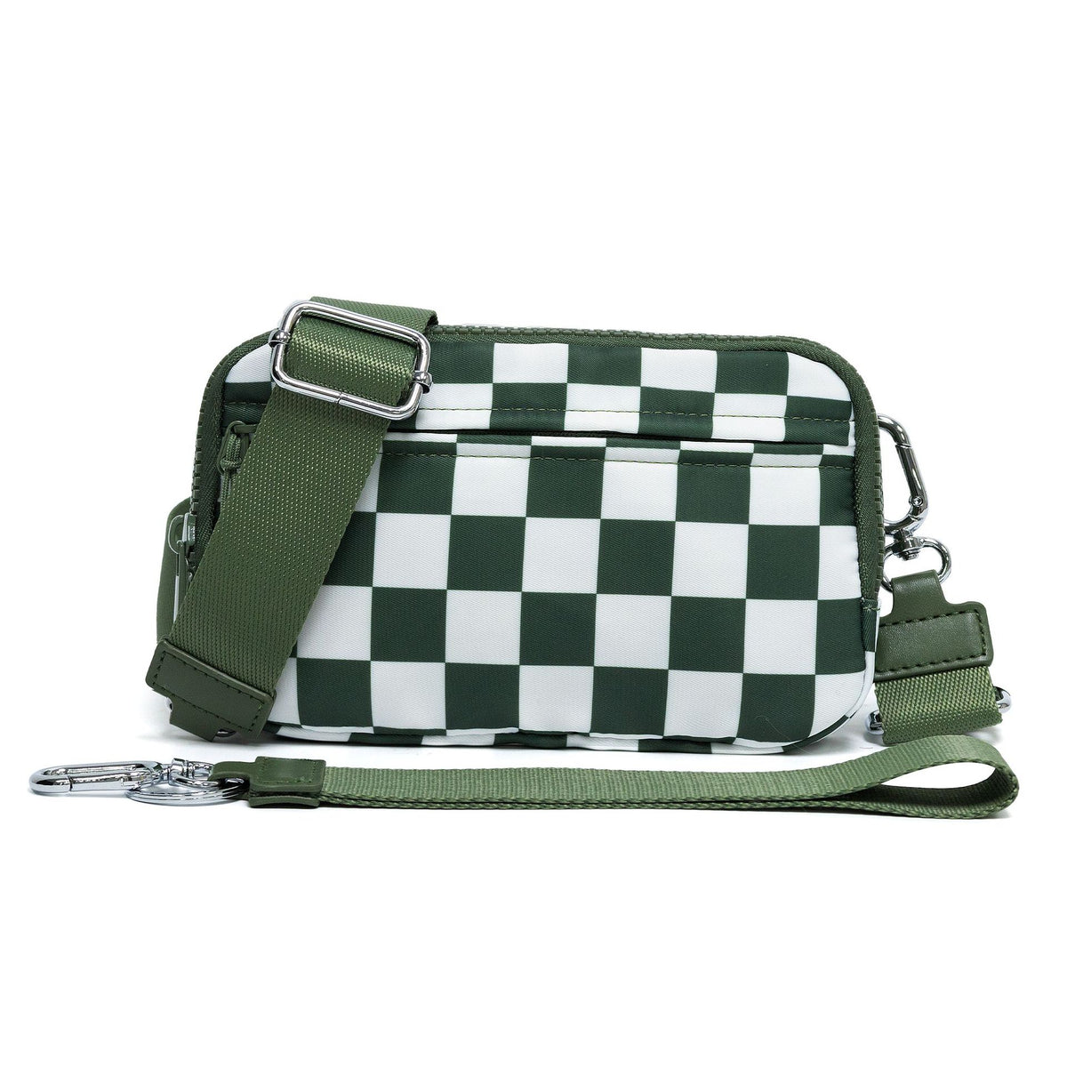 Boxy Camera Crossbody Bag with Wrist Strap - MGreen
