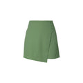 Asymmetric Button Wrap Front Skort - Green