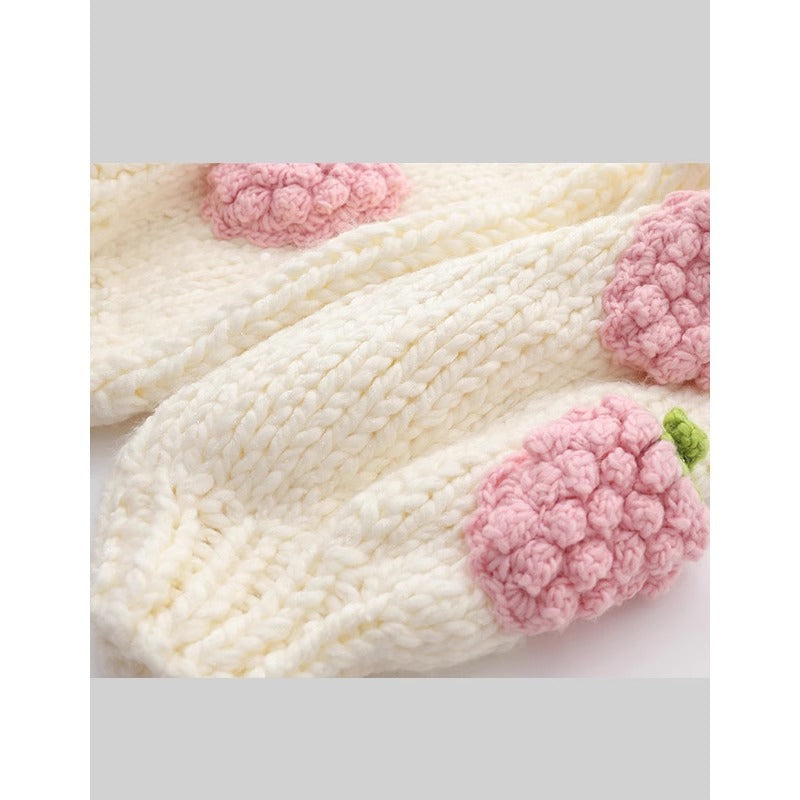 Strawberry Crochet Chunky Knit Sweater - view 2