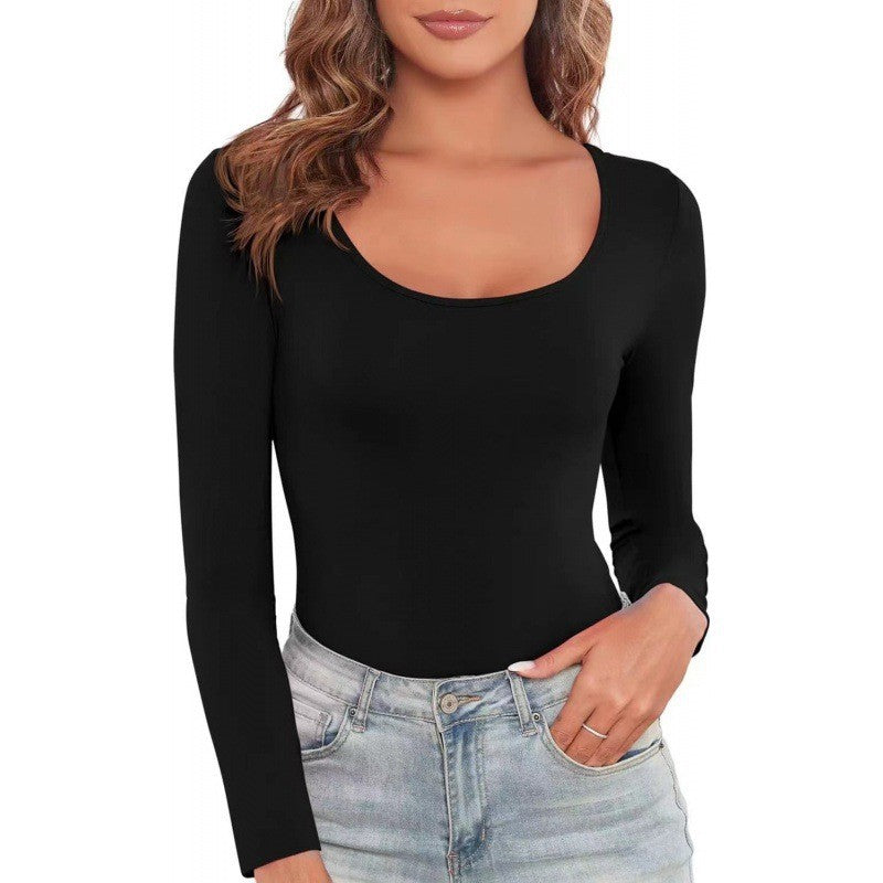 Seamless Long Sleeve Scoop Neck Shaping Bodysuit