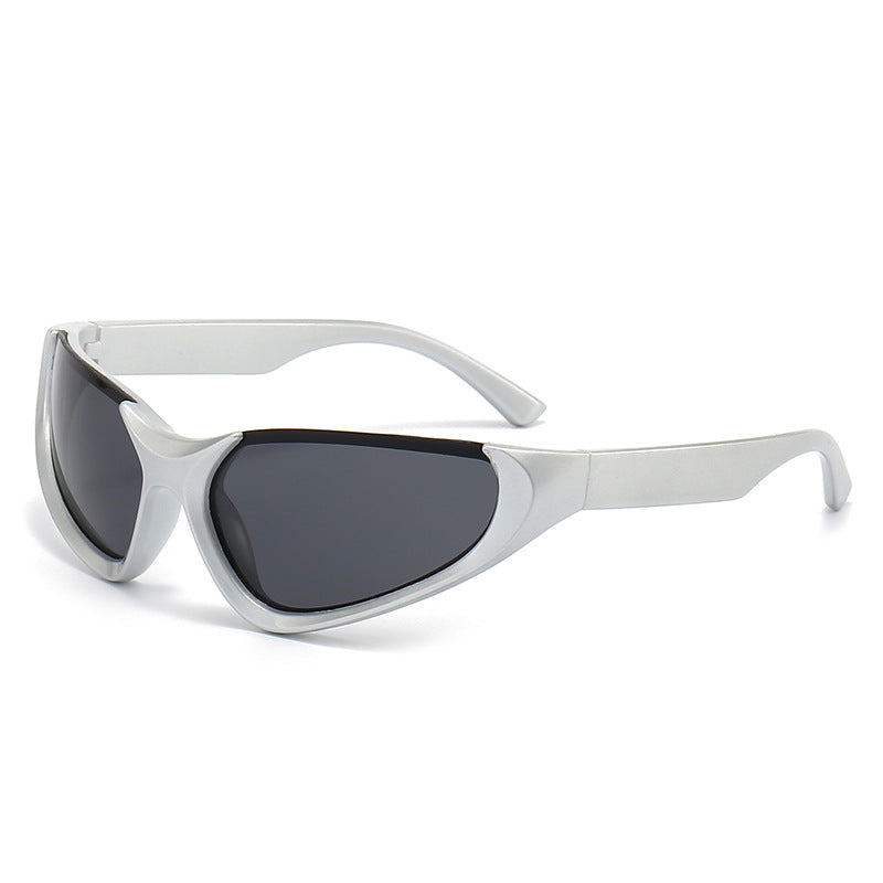 Angular Wraparound Sport Shield Sunglasses - Color_2