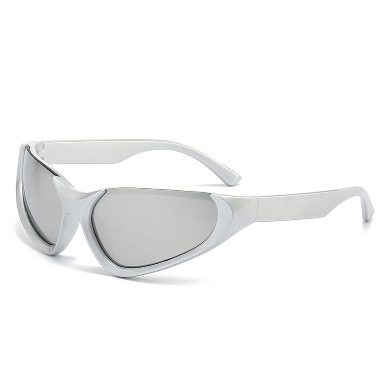Angular Wraparound Sport Shield Sunglasses - Color_3