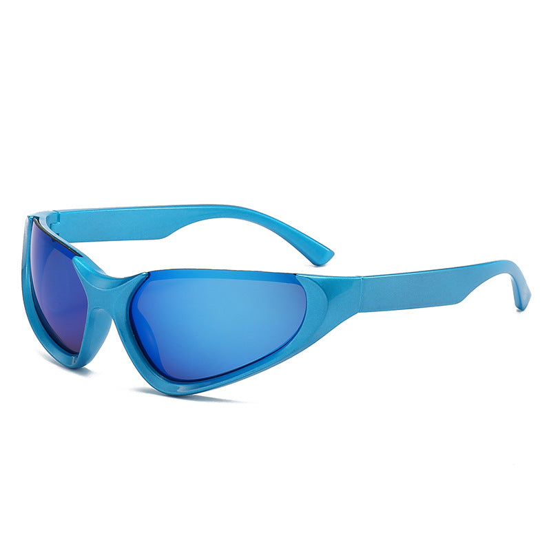 Angular Wraparound Sport Shield Sunglasses - Color_5