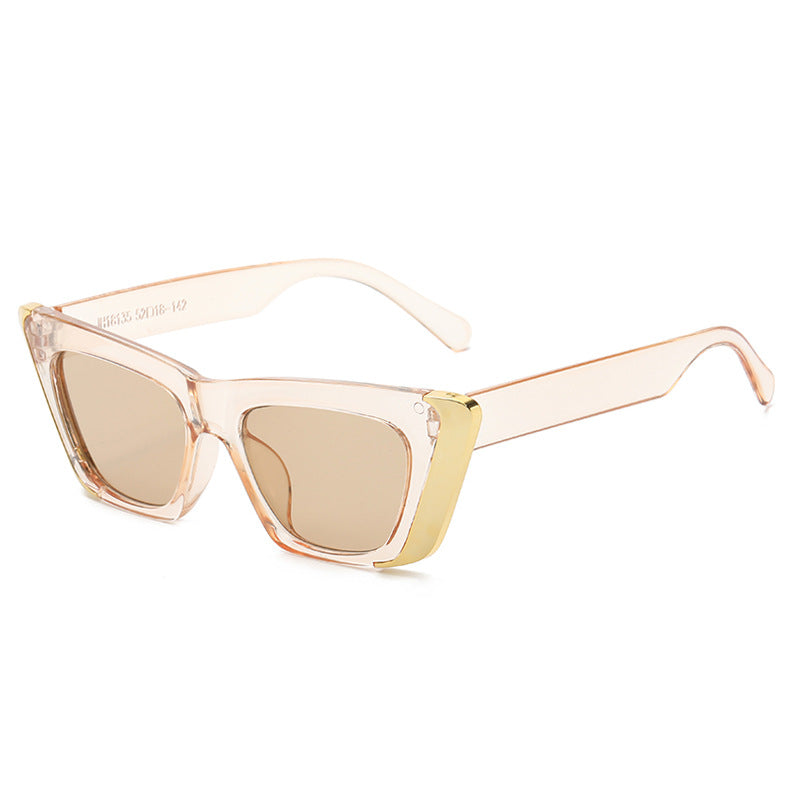 Small Cat Eye Metal Trim Sunglasses - Color_5