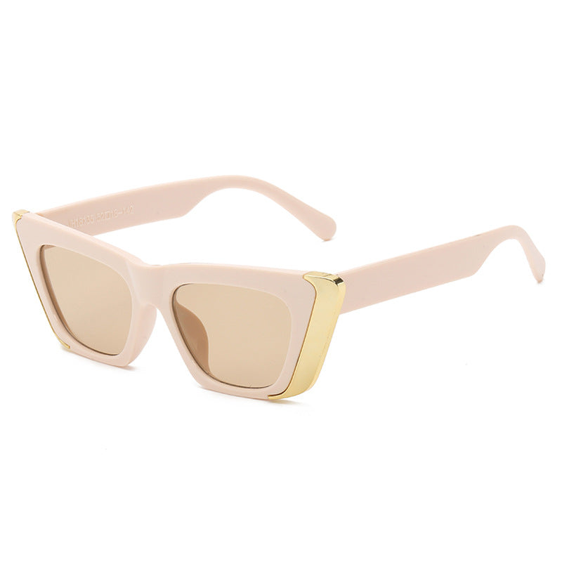 Small Cat Eye Metal Trim Sunglasses - Color_6