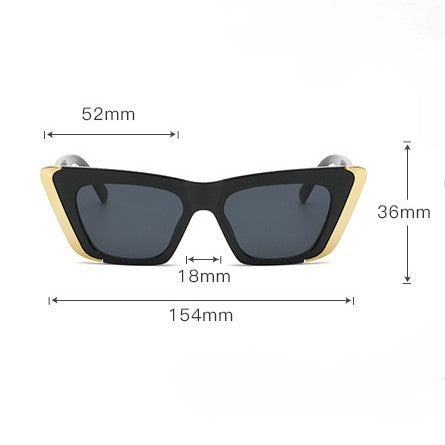 Small Cat Eye Metal Trim Sunglasses - view 1