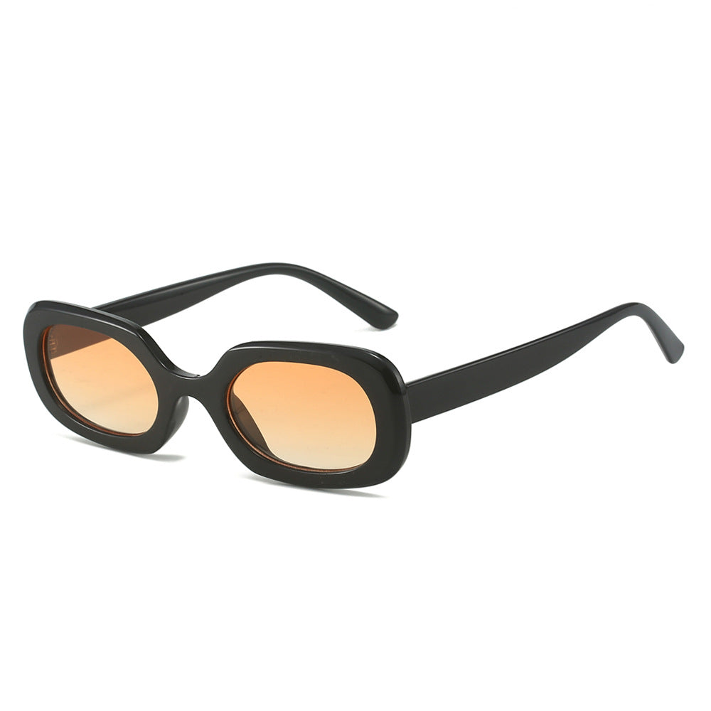 Retro Rectangle Sunglasses With Chunky Frames - Orange