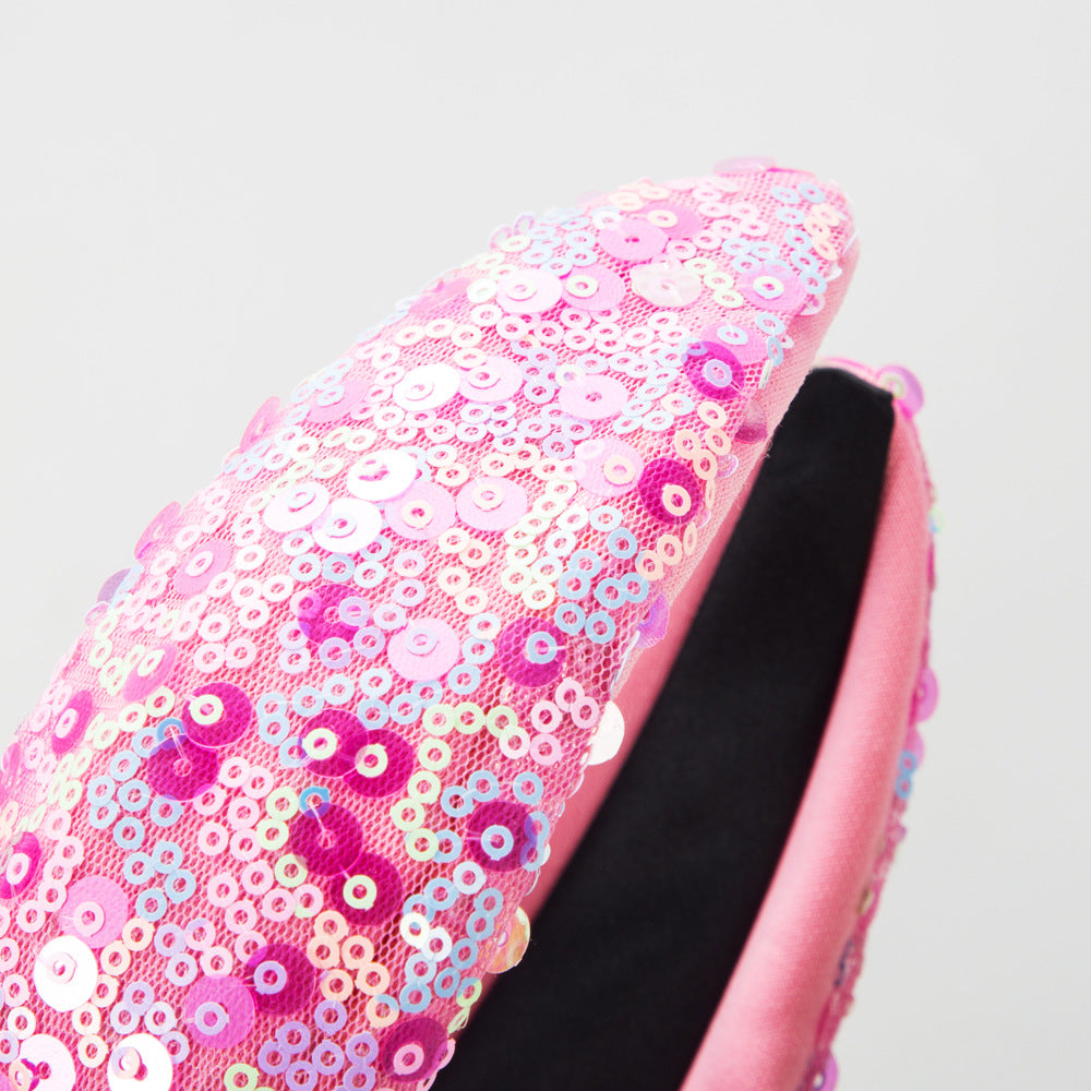 Confetti Sequin Knot Headband - Pink - 2