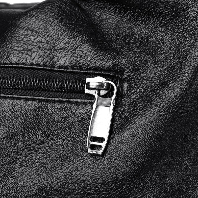 Washed Vegan Leather Studded Hobo Bag