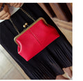 Vintage Kiss Lock Frame Crossbody Bag - Red