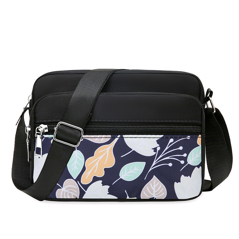 Nylon Crossbody Bag With Printed Front Pocket - C6