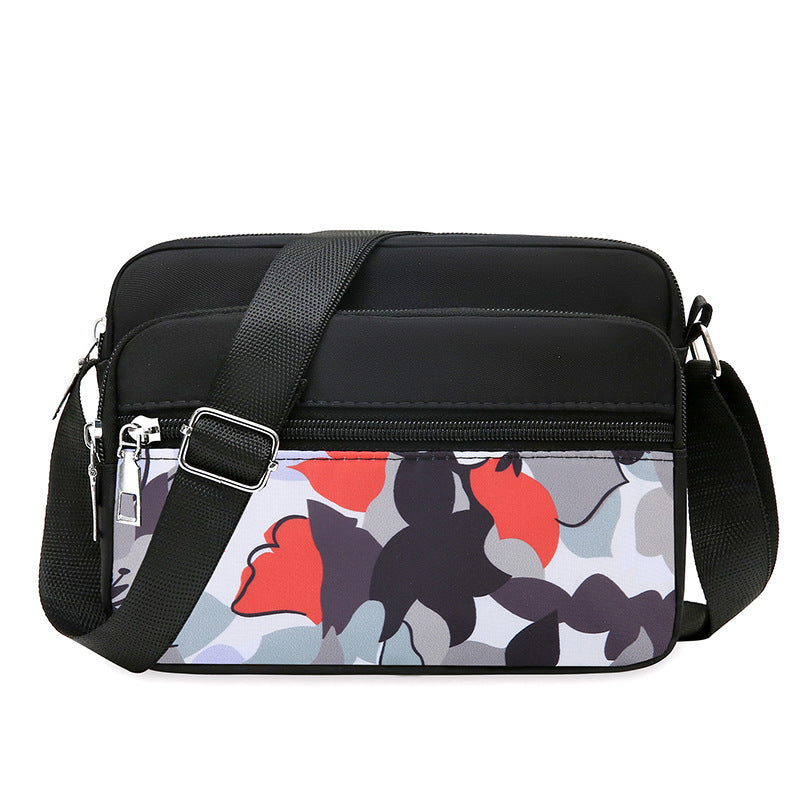 Nylon Crossbody Bag With Printed Front Pocket - C9