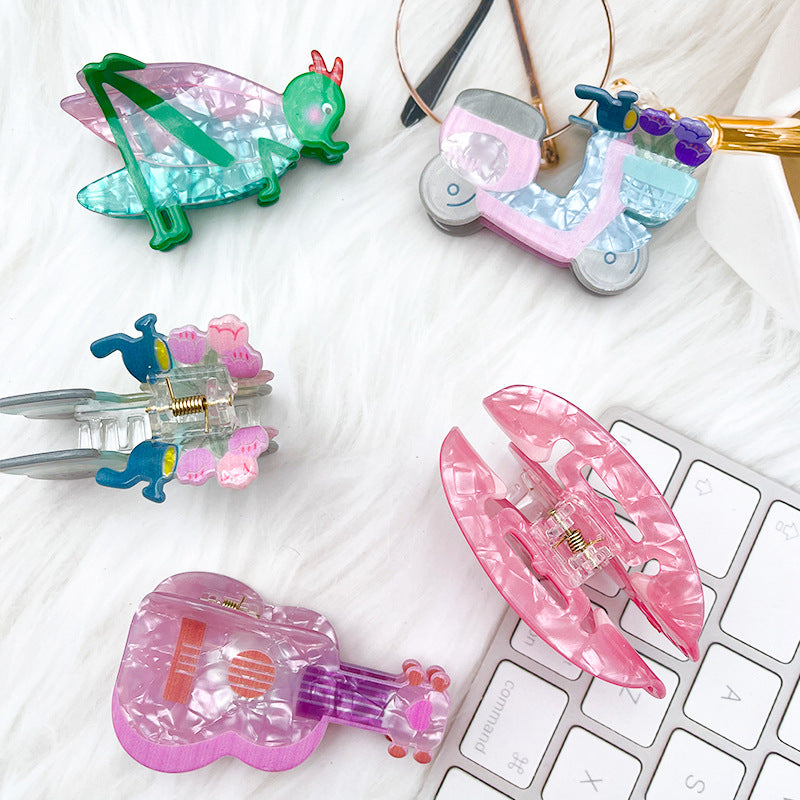 Retro Guitar Telephone Novelty Hair Clip