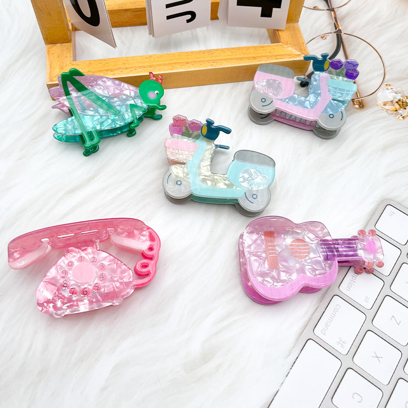 Retro Guitar Telephone Novelty Hair Clip - view 1