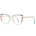 Color Block Cat Eye Blue Light Glasses - Color_1